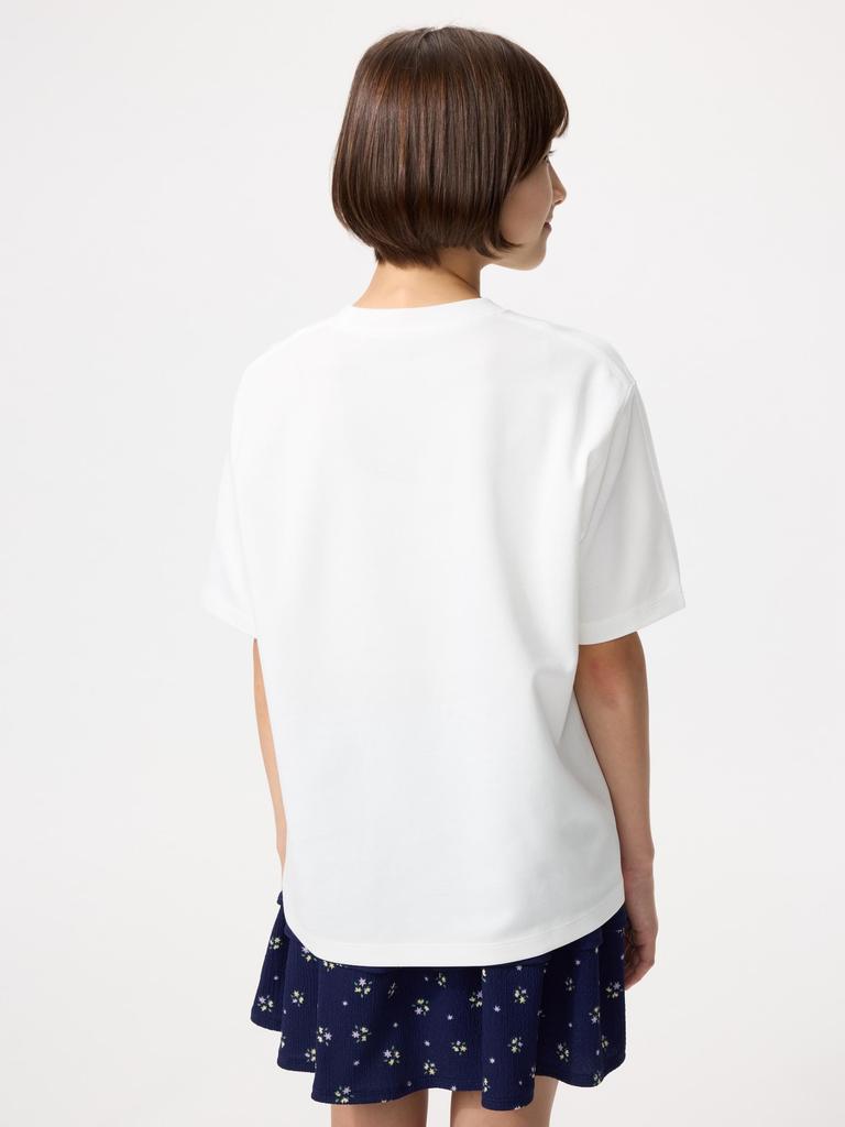 UNIQLO 483414 AIRism Cotton Graphic Crew Neck T-Shirt OFF WHITE Kids Japan