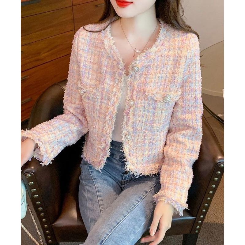 Chaqueta Holgada de Estilo Francés-Coreano de Gama Alta 2025: Top Versátil, Moderno, de Manga Larga, de Longitud Corta.