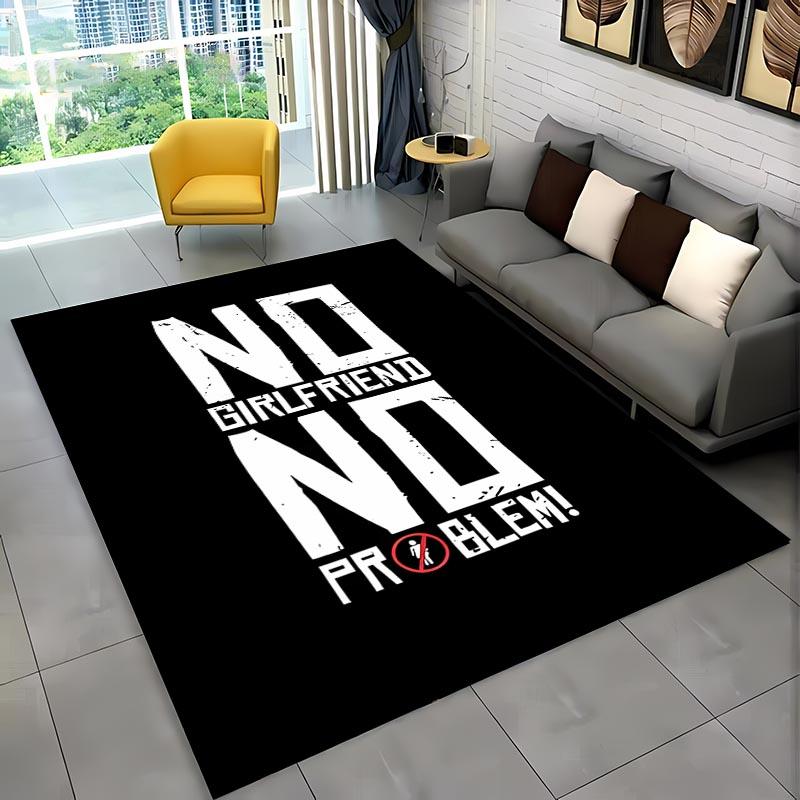 Einige lustige Wörter Schwarz Weiß Farbe Teppich, Wohnzimmer und Schlafzimmer Haushaltsartikel Sofamatten, Fußmatte Boden Anti-Rutsch Teppich, Geschenk