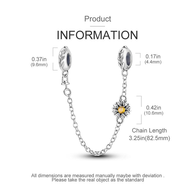 Charm Bead Charms Authentic Copper Sunflower Seedling Safety Chain Bead Charms Compatible With Bracelets Women Jewellery Diy Fine Gift Accessory