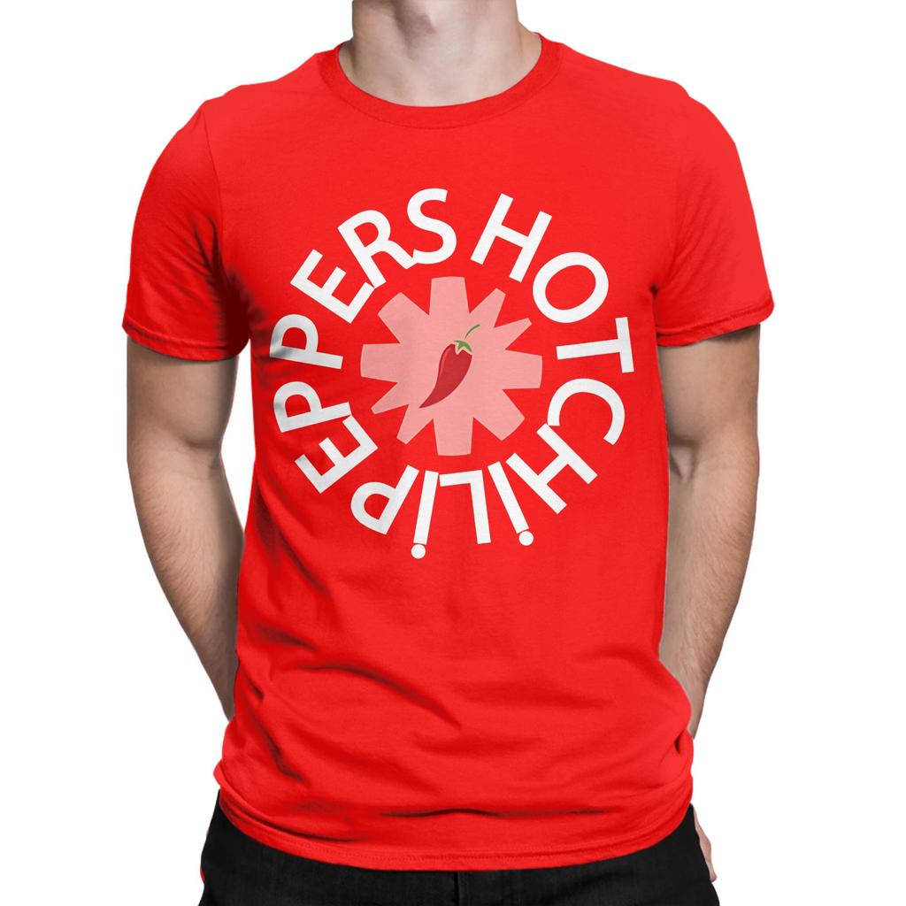 Novelty Red Hot Chili Pepper Tshirts For Unisex O Neck 100 Cotton T Shirts Rock Band Short Sleeve Tees Plus Size Tops