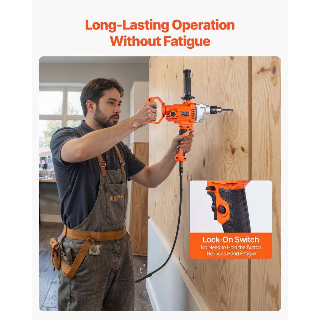 SucceBuy Drill Mixer 1/2in 5/8 In Corded Electric Drill Mixer Set Mixing Drills Machine D-Handle Handheld Cement Mixers