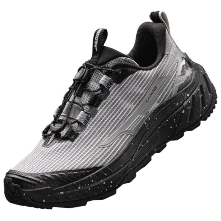 Li Ning Outdoor CF Tracing Slip Resistant And Abrasion Resistant Coverage Low top Hiking Shoes Women's Gray Black AHTV004-1