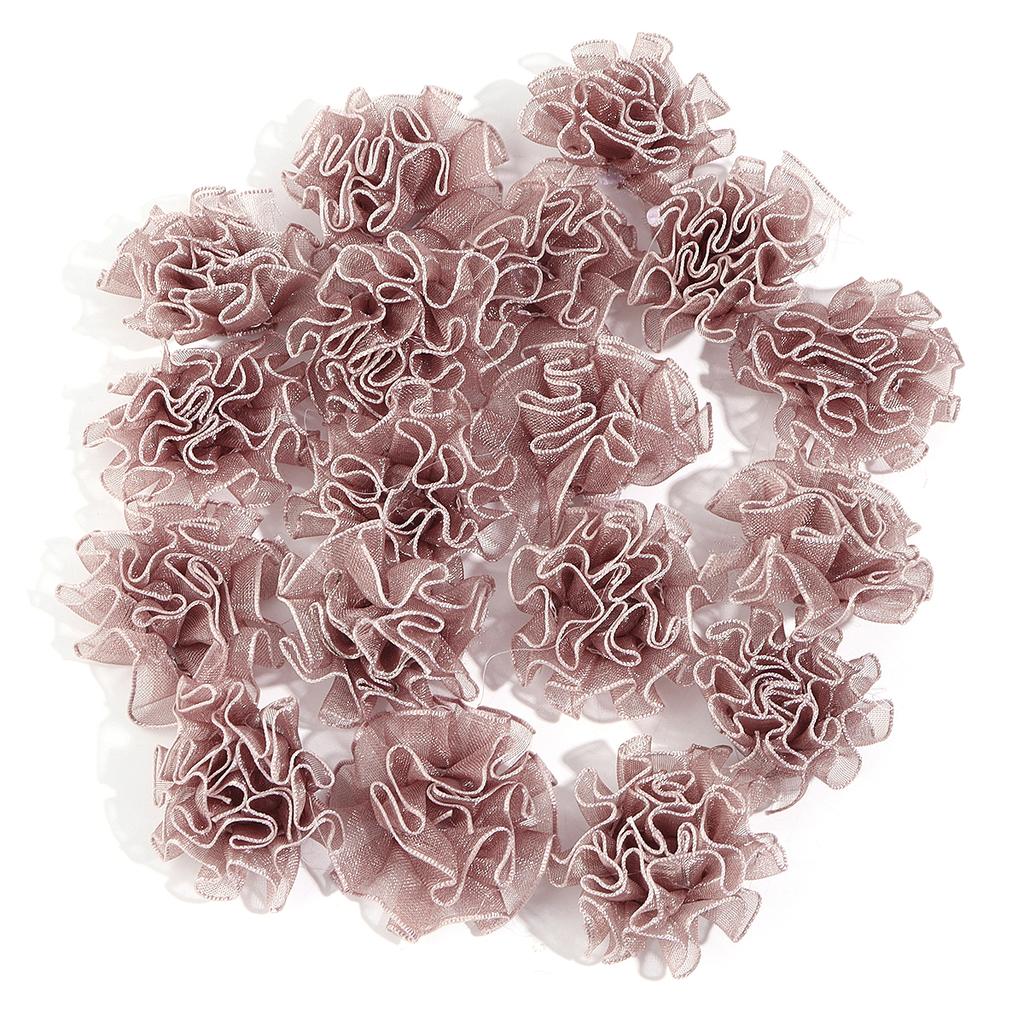 30pcs 3.5cm Snow Gauze Fabric Flower Colorful Carnation Artificial Flowers For DIY Wedding Party Clothing Headwear Decoration