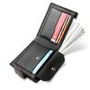 Casual with Multiple Card Slots Short Wallet Slim PU Leather Card Holder Purses Button Closure Coin Pouch Men