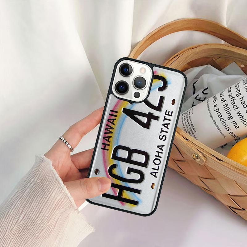 

Retro Cool License Plate Number Phone Case For iPhone 17 Air 16 15 14 11 12 13 Pro MAX Plus coque Cover Shell iPhone 11pro max