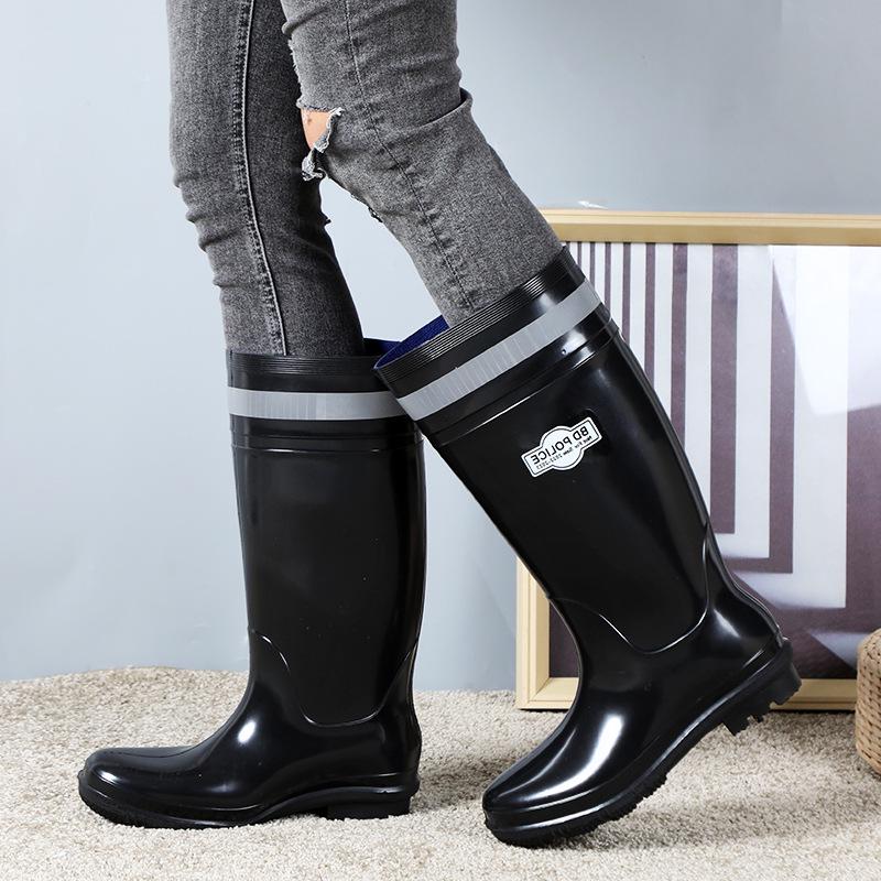 2025 Men's Waterproof Non-Slip High-Top Mining Boots with Thick Soles and Reflective Strips for Coal Mine Protection