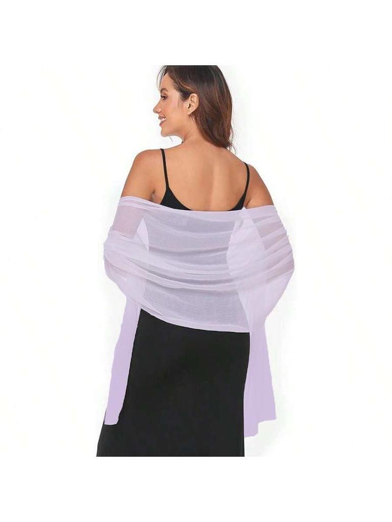 Chiffonschal im europäischen und amerikanischen Stil: Langer Sonnenschutzschal für Damen für Frühlings- & Sommerhochzeiten