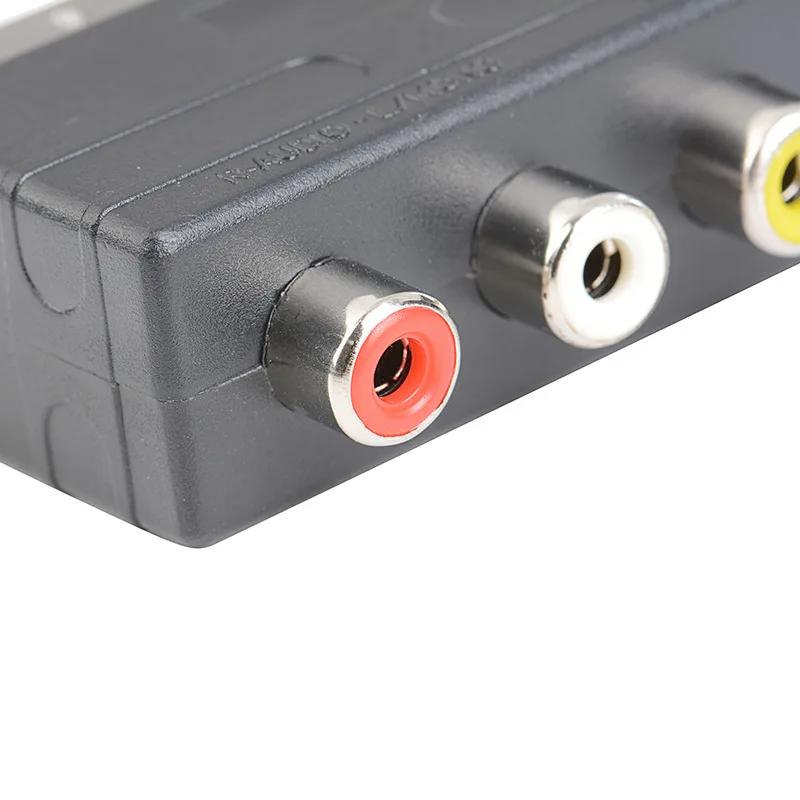 Composite RCA SVHS AV TV Audio Converter RGB Scart To 3 RCA S-Video Adapter for Video DVD Recorder TV Television Projector