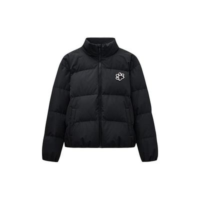 Lifestyle Series Solid Color Zipper Stand Collar Down Jacket Women Jackets Basic-Black 962348909-2