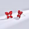 Korean Crystal Angel Tear Stud Earrings - Colorful Teardrop Diamonds with Unique Niche Style for Women