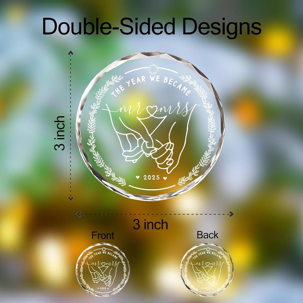 2025 Wedding Gifts, Christmas Gifts, Christmas Ornaments, Married Decorations, Christmas Ornaments, Crystal Glass Ornaments
