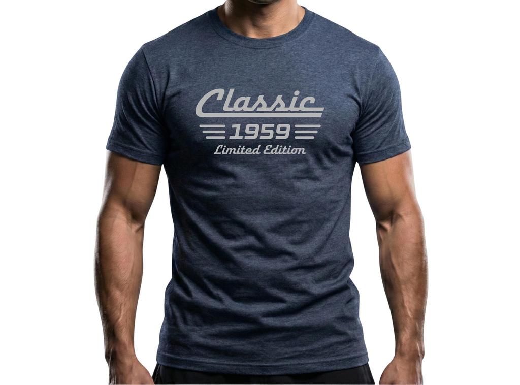 67th Birthday Shirt Born in 1959, Classic Car Limited Edition Unisex Cotton Tee