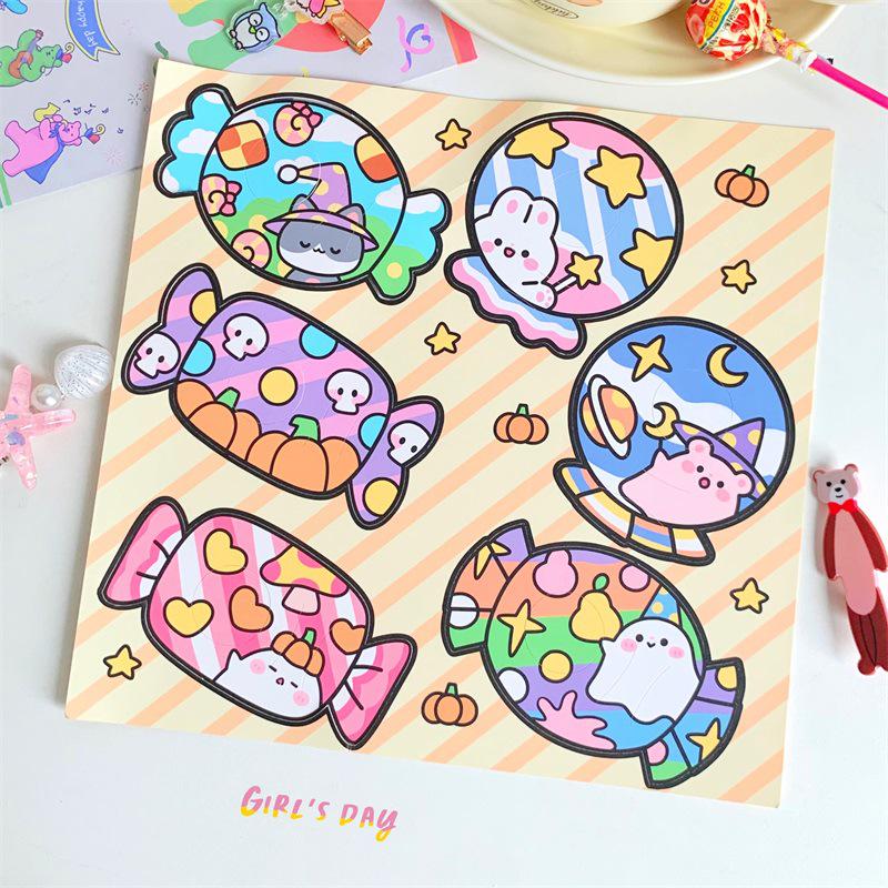 Cartoon Christmas Lollipop Greeting Card with Inspirational Message and Exquisite Artwork for Students