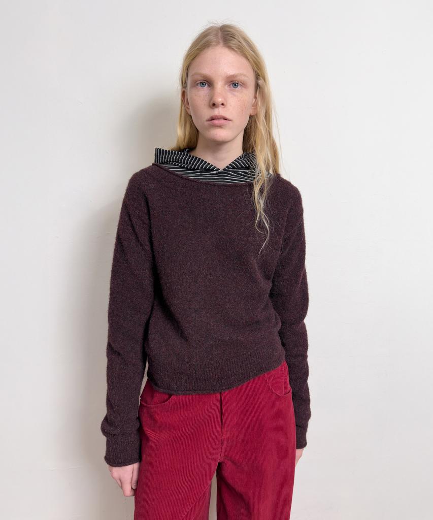 Daiaegeuneol Two Way Off Shoulder Knit (Burgundy)