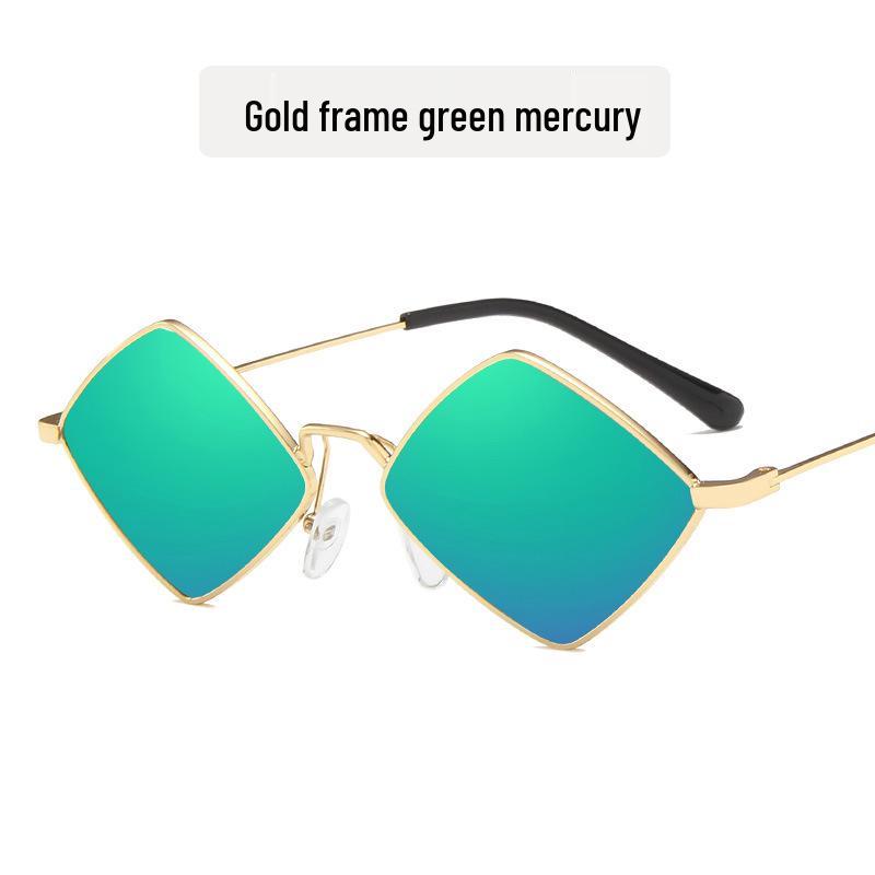 2020 European & American Retro Diamond Metal Irregular Sunglasses