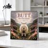 Professional Schedule Planner 2027 Funny Animal Butt Wall Calendar, Square Spiral Binding Practical Memo Writing Pad 12 Month Planner, Jan-Dec Hanging