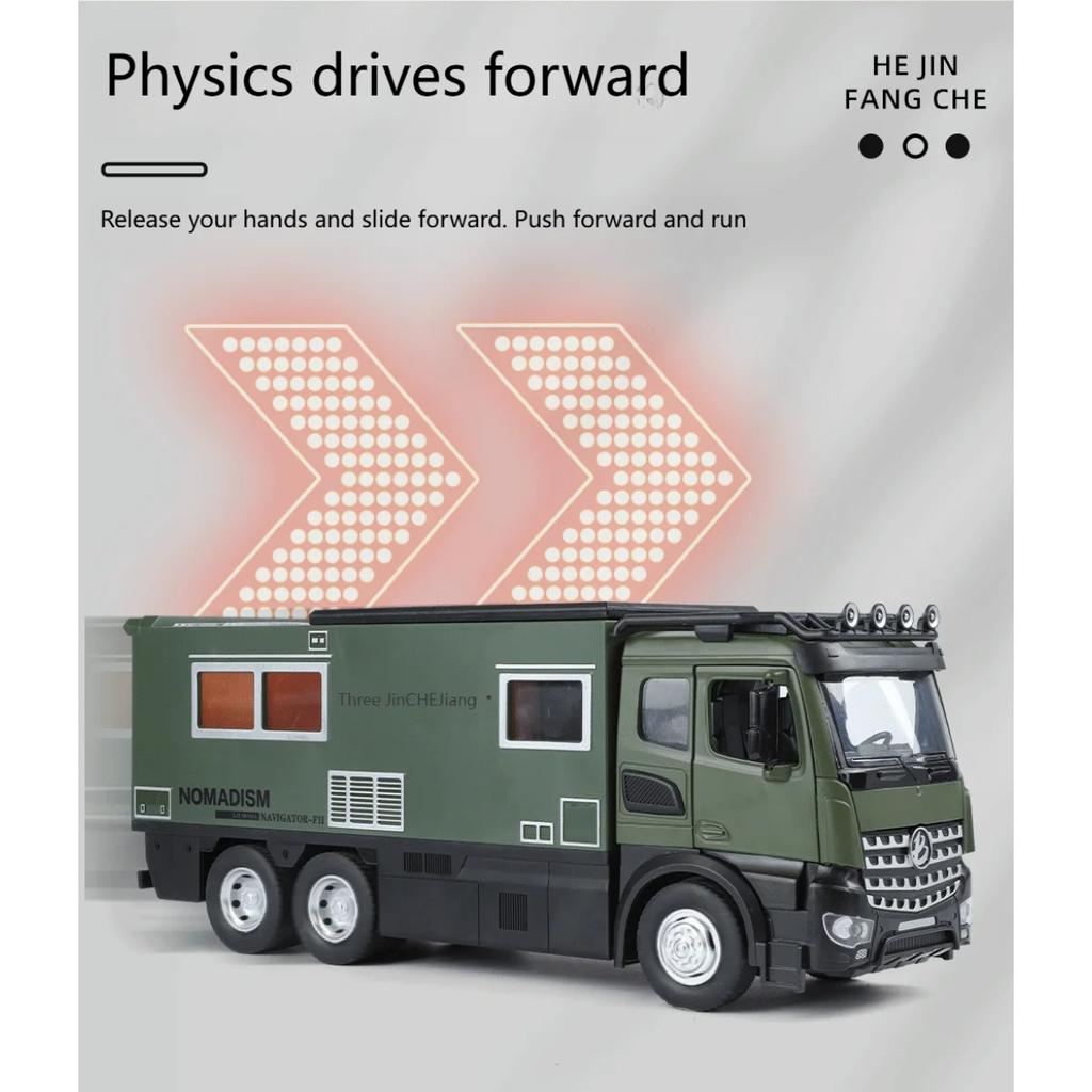 1/18 Benz Arocs Nomadism Navigator F Wohnmobil Legierung Druckguss Modellauto Heimdekoration & Computer-Schreibtisch-Schmuck Feiertagsgeschenk Spielzeug