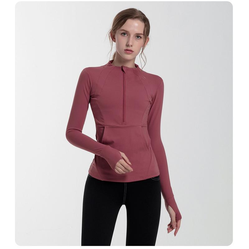 Women Long Sleeves Sports Running Shirt Breathable Gym Workout Top Women Yoga Jackets With Zipper
