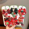 2024 Kids' Christmas Hair Clip Set: Santa, Tree, Reindeer - 5 Piece Holiday Collection