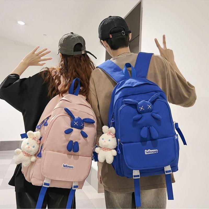 Universal Large Capacity Backpack Cute Cartoon Rabbit High School Student Schoolbags Durable Nylon College Student Book Bag Rucksack