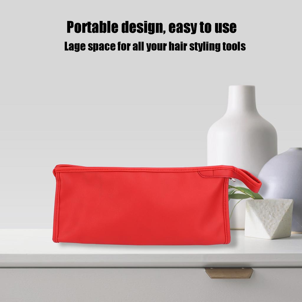 Hair Dryer Storage Bag PU Leather Waterproof Dustproof Carry Bag with  ing Hook