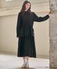 MITTE Texture Block Shirts Dress_Black