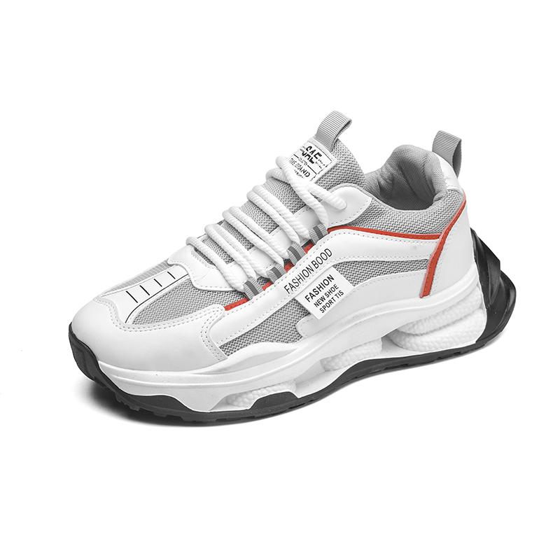 Robustní Pánské Tenisky Designové Běžecké Boty Módní Ležérní Mikrovláknová Kůže Síťovina Prodyšné Zvýšená Výška Plochá Platforma