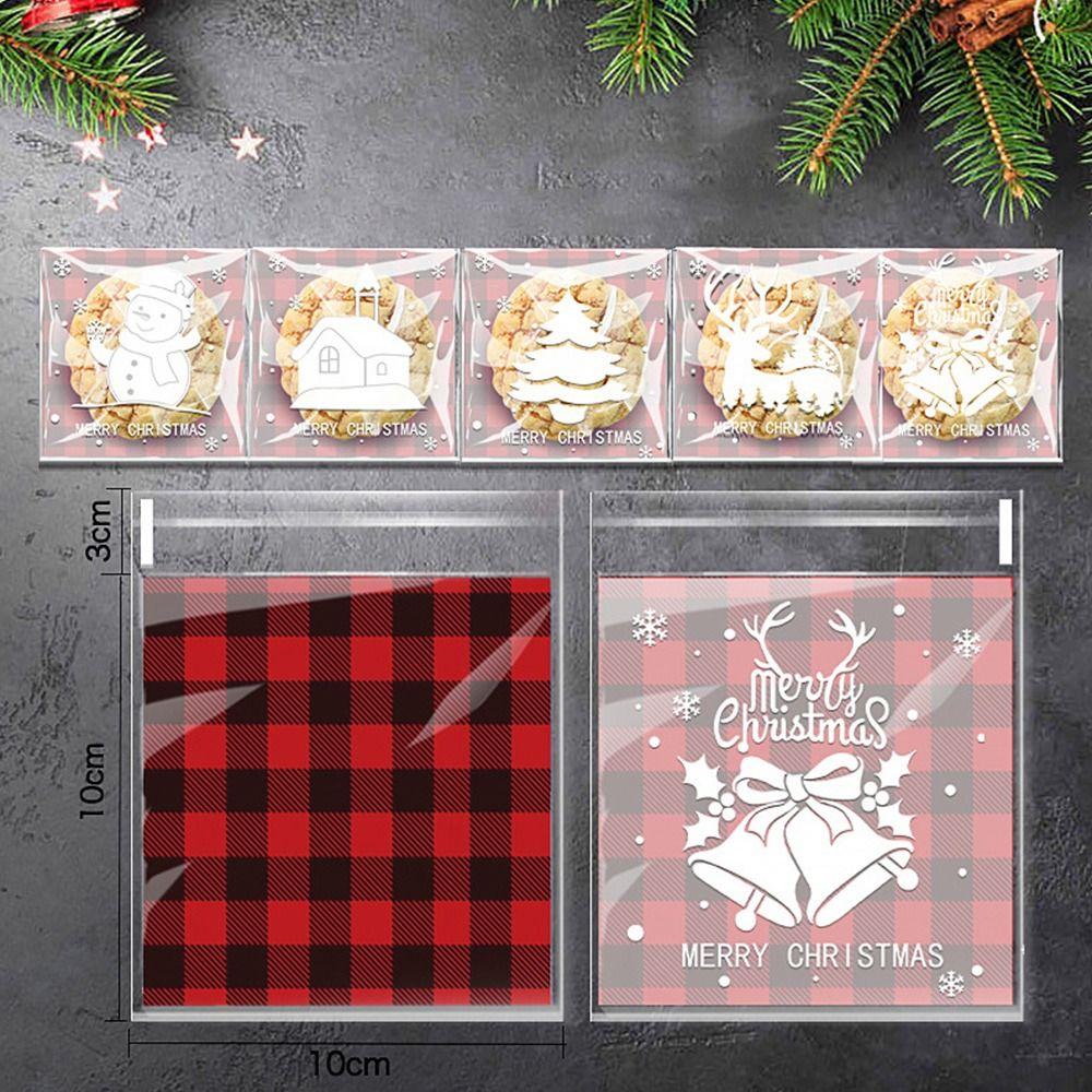 Mixed Pattern OPP 7*7+3cm Christmas Birthday Bags New Snack Packaging Pouch  Party Supplies