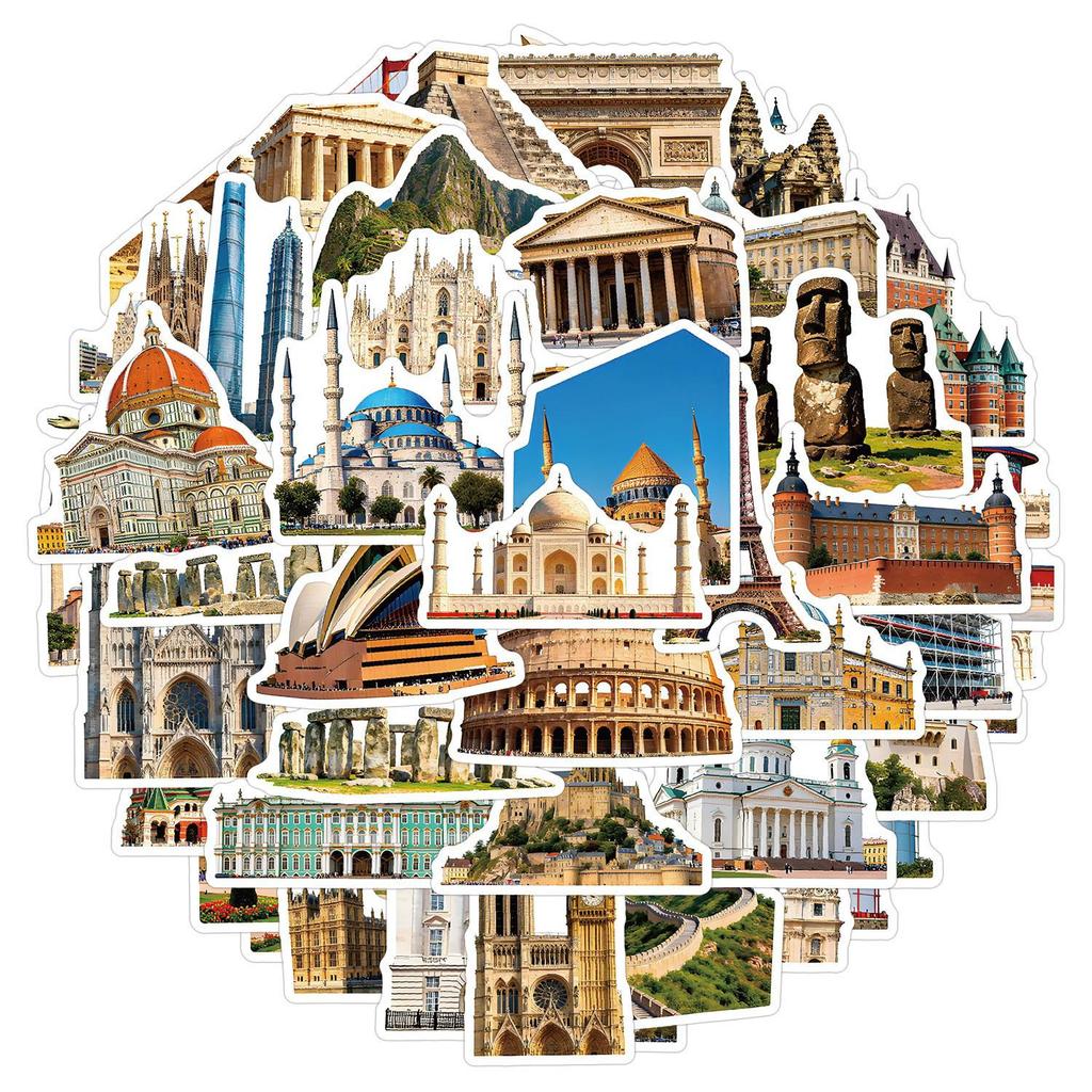 50 Europäische Reise Graffiti Aufkleber: Wasserdichte Dekorative Aufkleber für Wasserflaschen, Computer & Handys