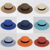 Color Square 20 Buckle Round Straw Hat Summer Travel Sunshade Cap Breathable