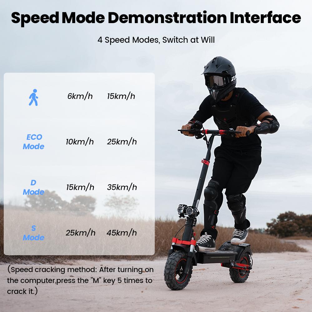iScooter iX5S Electric Scooter 1000W 15Ah 11'' Off-Road Pneumatic Tires speed 25KM/H 60-65KM Range Adult Electric Scooters