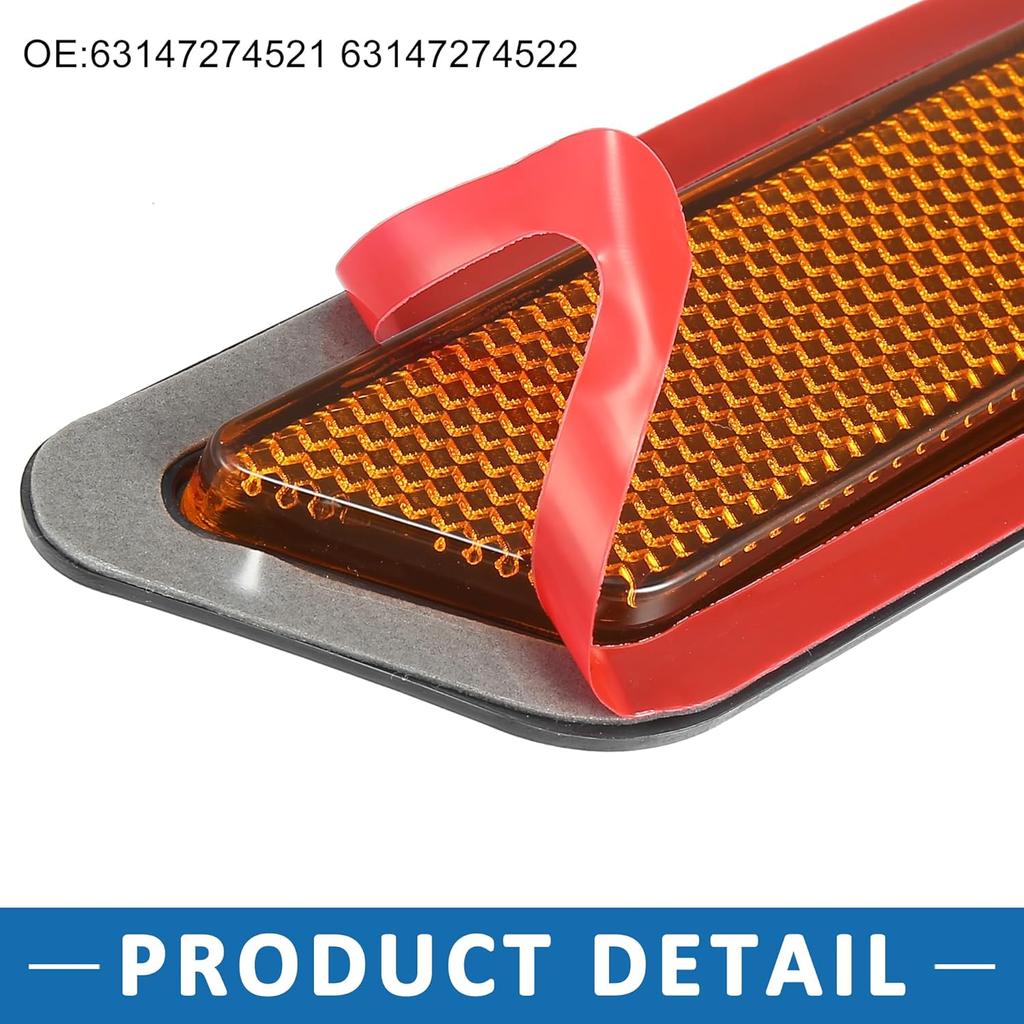 Bumper Reflector Side Marker 63147274521 63147274522 Front Reflector For BMW 328I 2012-2015 Plastic (Set Of 2)
