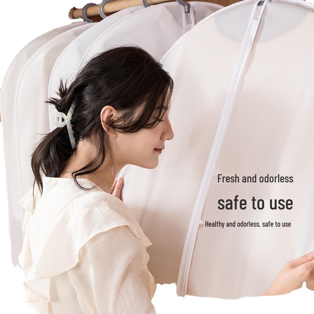 Clear Dustproof, Waterproof Suit Bag - Washable, Moisture & Mildew-Resistant Hanging Garment Cover