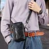 Genuine Leather Men's Bag Mobile Phone Bag Sports Waist Bag Vegetable-tanned Leather Men's Crossbody Bag