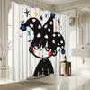 Whimsical Jester Shower Curtain - Colorful Stars & Polka Dots, Fade-Resistant Polyester, Machine Washable
