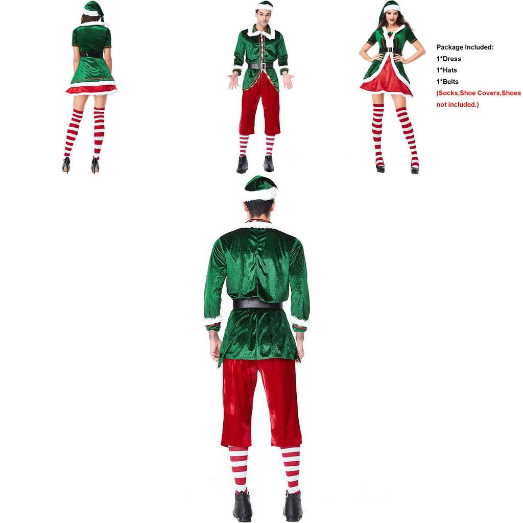 Luxurious Adult Christmas Santa's Helper Elf Cosplay Costume For Festive Parties
