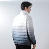 Men's fleece light down jacket men's stand-up collar winter coat gradual change color men's clothing