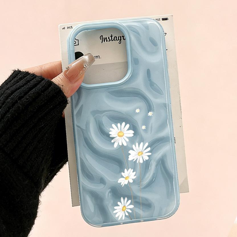 Daisy Flower Candy Color Phone Case For iPhone 15 Pro Max 16 17 14 13 Pro Max 13 12 11 Plus Soft ShockProof Fashion Luxury Funda