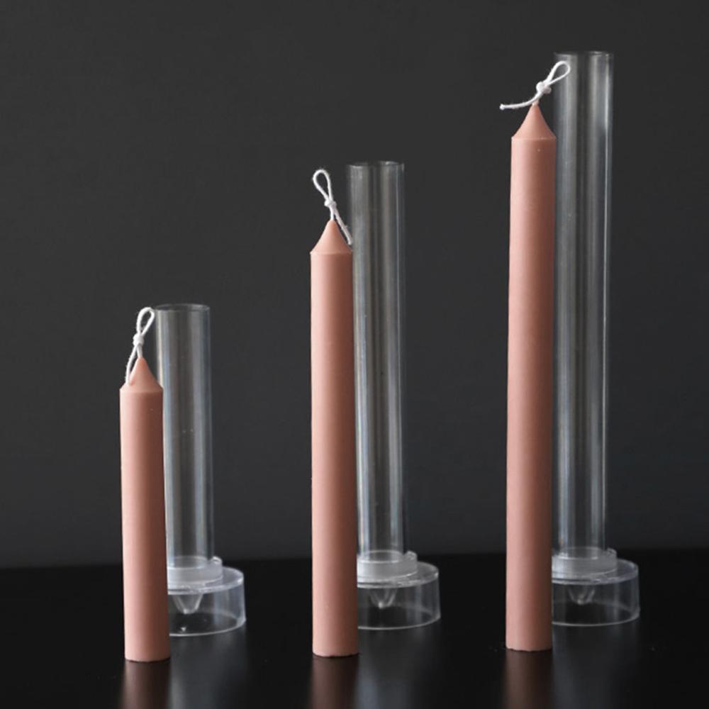 DIY Craft Clay Tools Plastic Match Large Cylinder Rib Stripe Candle Mold Long Pole Soap Making