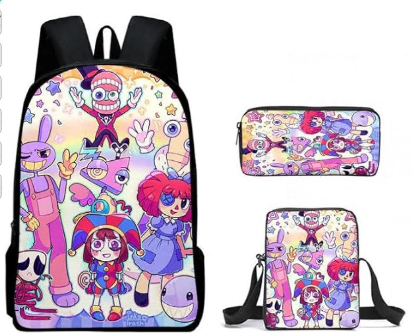 Digitale Circus Kinder Schooltas De Verbazingwekkende Digitale Circus Student Rugzak Drie Delige Set Three-piece set