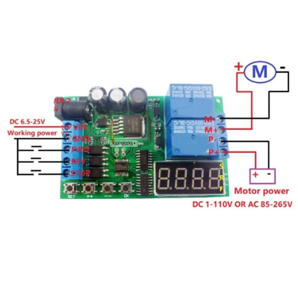 For Motor Forward Reverse Controller Relay Module for DC 5-24V For Motors with Adjustable Delay 0.1s-9999min and 3 Input Ports