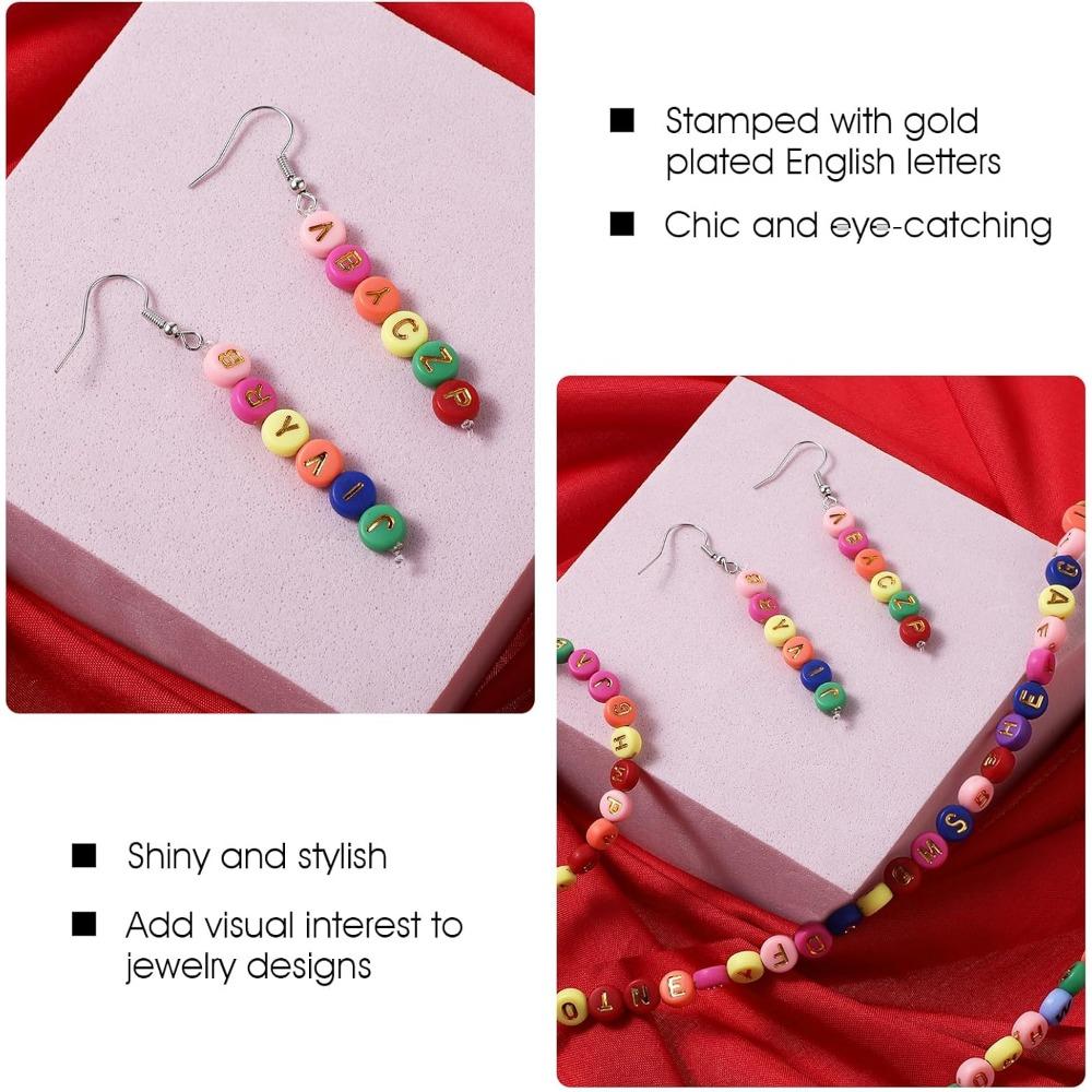 100/500/1000 шт. Акрилові намистини з літерами для виготовлення браслетів 7 мм круглі намистини з буквами оптом для виготовлення ювелірних браслетів із рулонним дротом