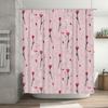 Pink Red Rose Shower Curtain Waterproof Decorative Printing Bathroom Curtains Home Decoration DIY Projects 3D Printing Black and