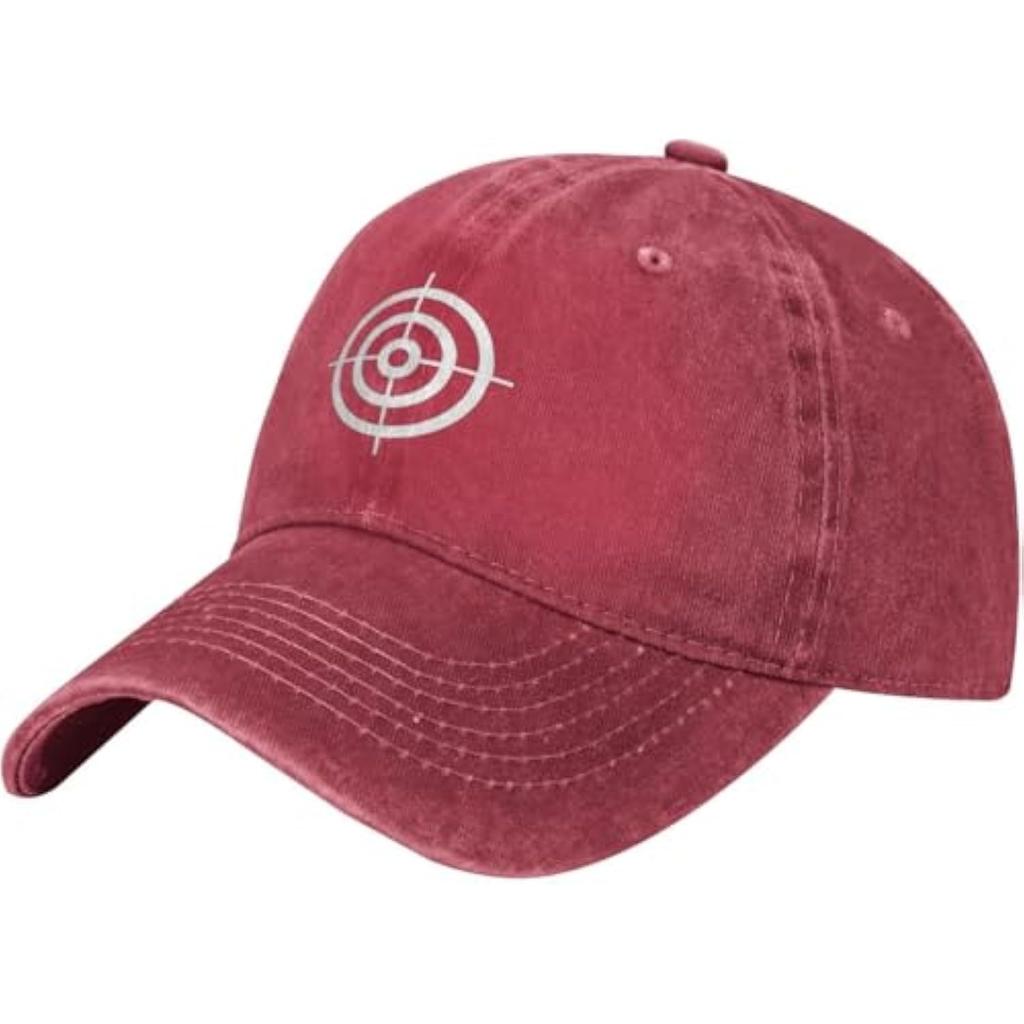 Target Bullseye Baseball Cap Washed Cotton Unisex Adjustable Outdoor Sports Hat