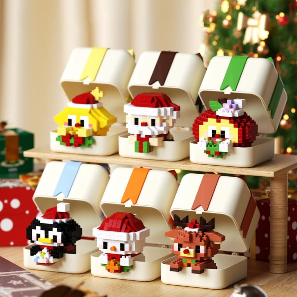 Christmas Gift Box, Cartoon Dolls, Small ParticleBuilding Block Toys