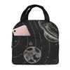 Planets Orbiting In Space Print Insulated Lunch Bag for Women Kids Leakproof Food Boxes Thermal Lunch Box Tote