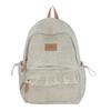Schoolbag Light Grey Texture Fashion Lace Backpack Women's Simple Gentle Large Capacity Middle and High School Student Versatile School Bag