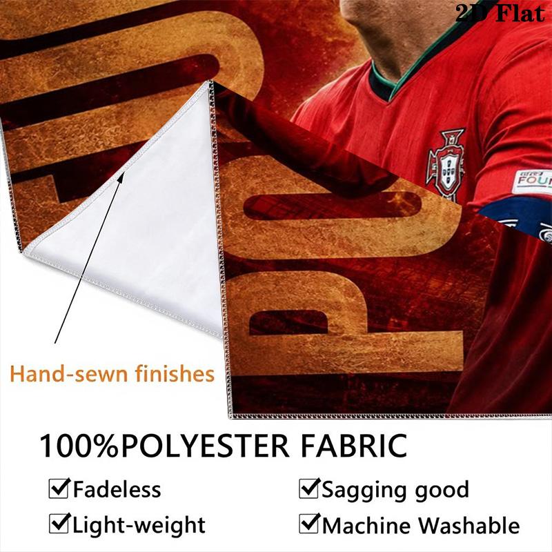 Cristiano Ronaldo Soccer Star Poster Tapestry Fashion Print Wallmounted Work Of Art Soft Background Wall Hanging Cloth