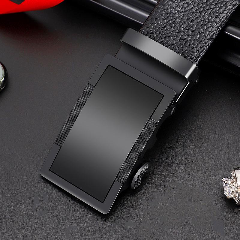 Herren Premium Echt Rindsleder Gürtel mit Legierung Automatikschließe